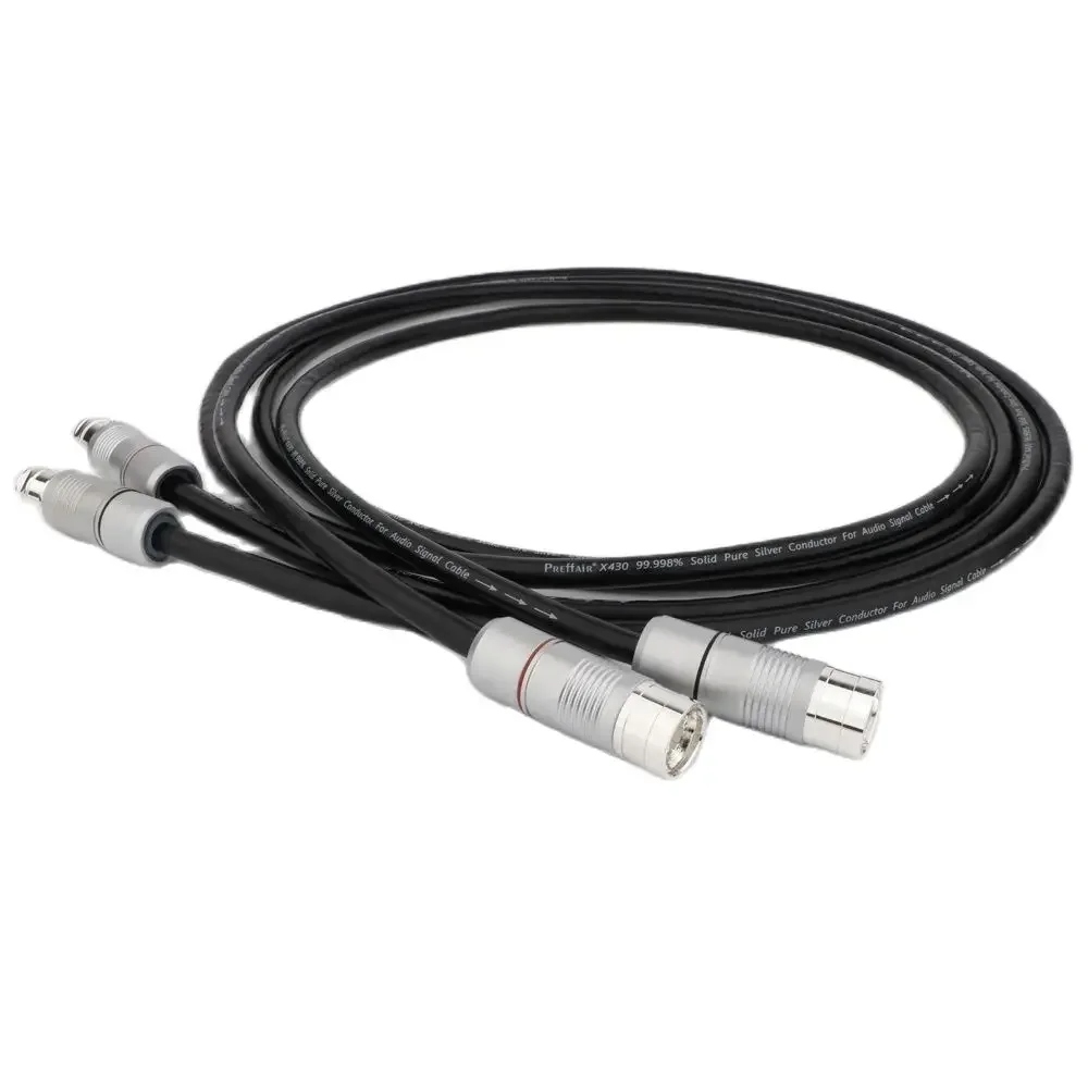 Preffair X430 99,998% zilveren XLR-kabel HiFi Audio XLR gebalanceerde kabel Interconnect verzilverde stekker massief PSS puur zilveren kern
