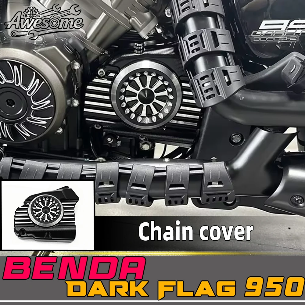 Small Chain Sprocket Cover Anti-Mud Water Protective Engine Side Cover Fit For BENDA DARK FLAG 950 DARK FLAG 500