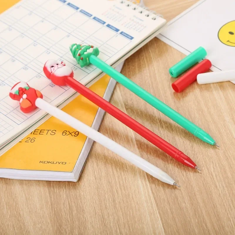 24Pcs Christmas creative novelty cartoon three-dimensional silicone neutral pen, student gifts prizes office stationery