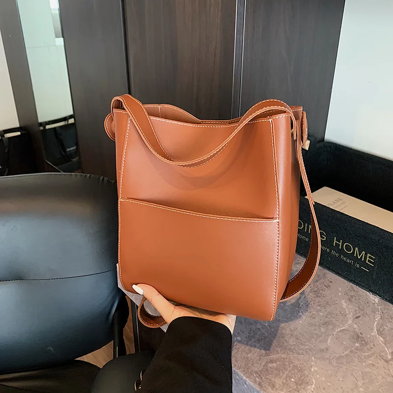 

2025 Premium Vintage Bucket Bag for Women, Minimalist Shoulder Crossbody Purse, Fashionable Handbag