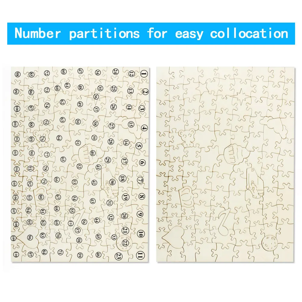 A4 Blank Wooden Puzzle Pieces for Crafts DIY Art Projects Unfinished Customizable Jigsaw Wood Puzzle Handmade to Draw On