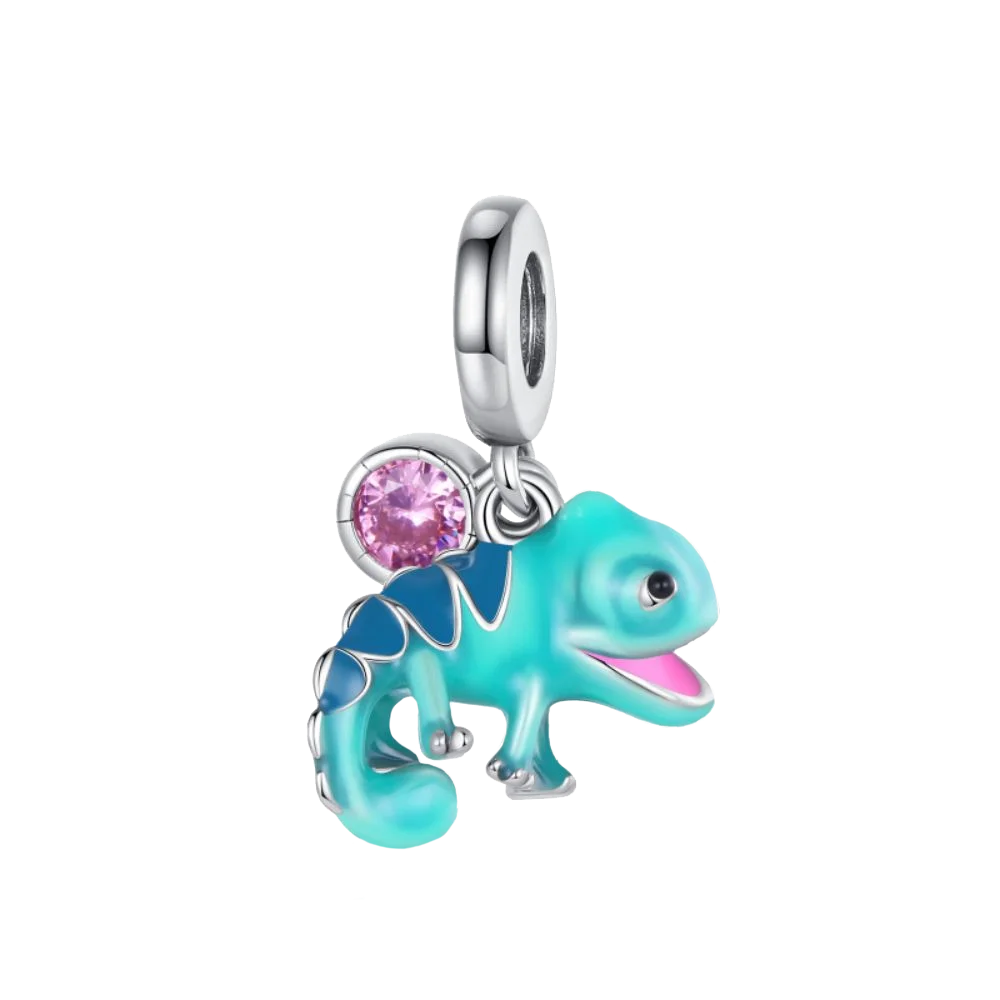 925 Pure Silver Pendant Lizard Bead, Compatible with Original Bracelet, Unisex DIY Jewelry Gift