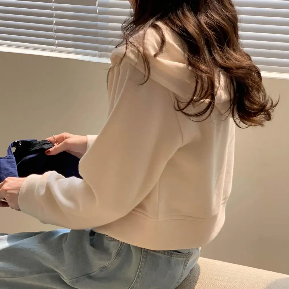 

Повседневная уличная одежда, базовая толстовка с капюшоном и карманами, спортивный костюм, однотонные толстовки с длинными рукавами, женская мода 202, осень-весна