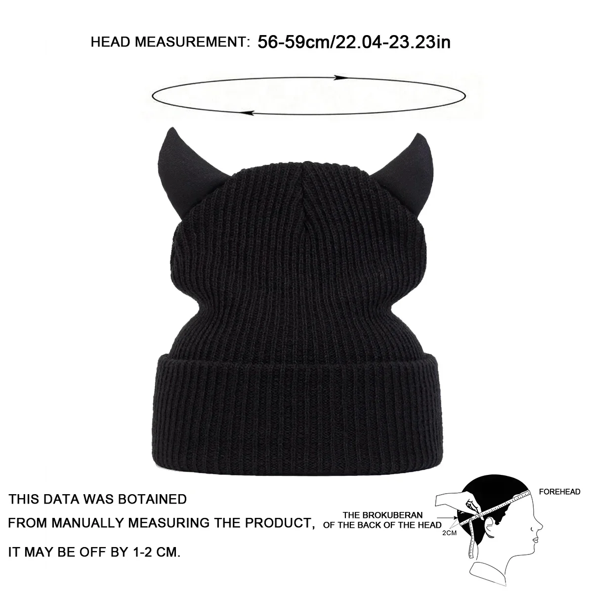 Unisex Personalized Bull Horn Beanies Winter Warm Hat Hip Hop Cap Beanie Hat Caps for Women Men