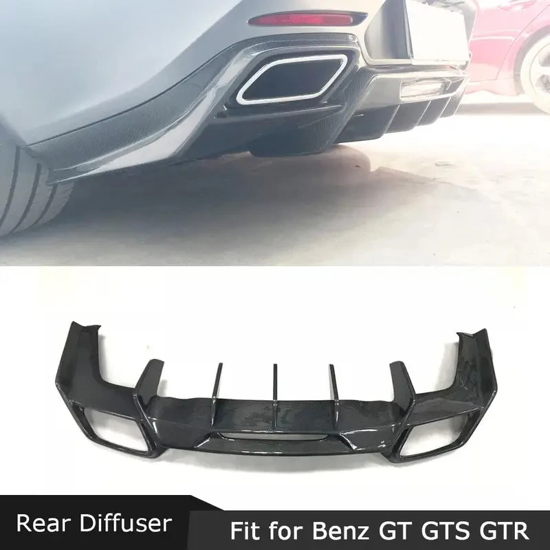 

Для Mercedes Benz GT GTS GTR AMG Coupe 2 двери 2015-2018, задний диффузор из углеродного волокна/FRP, спойлер заднего бампера, сплиттер, обвес