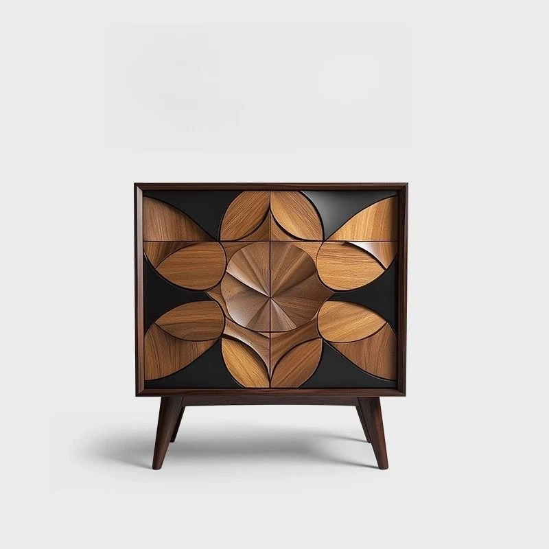 Vintage style vintage solid wood chest of drawers, Italian minimalist entryway cabinet, living room wall-side storage cabinet