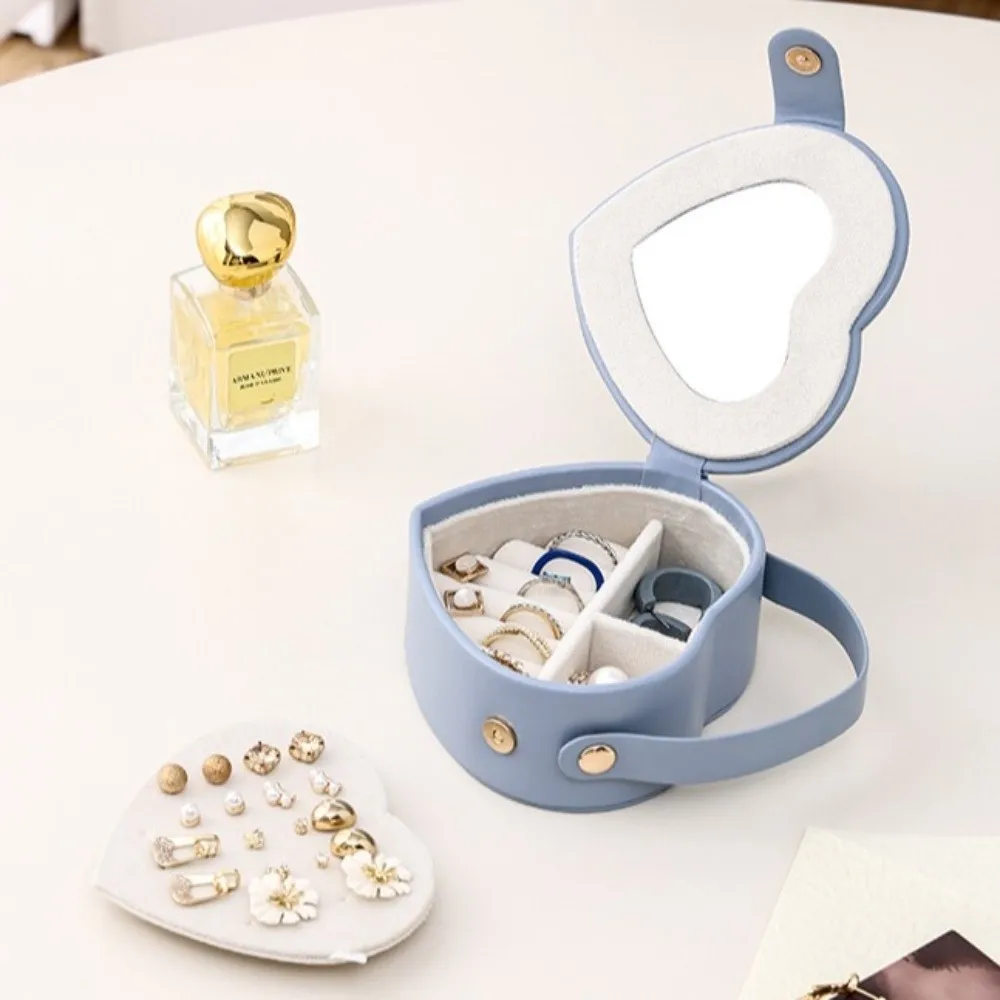 

Портативная коробка для хранения ювелирных изделий, коробка для хранения колец, органайзер для ювелирных изделий, держатель для сережек, коробка для упаковки подарков на день Святого Валентина в форме сердца