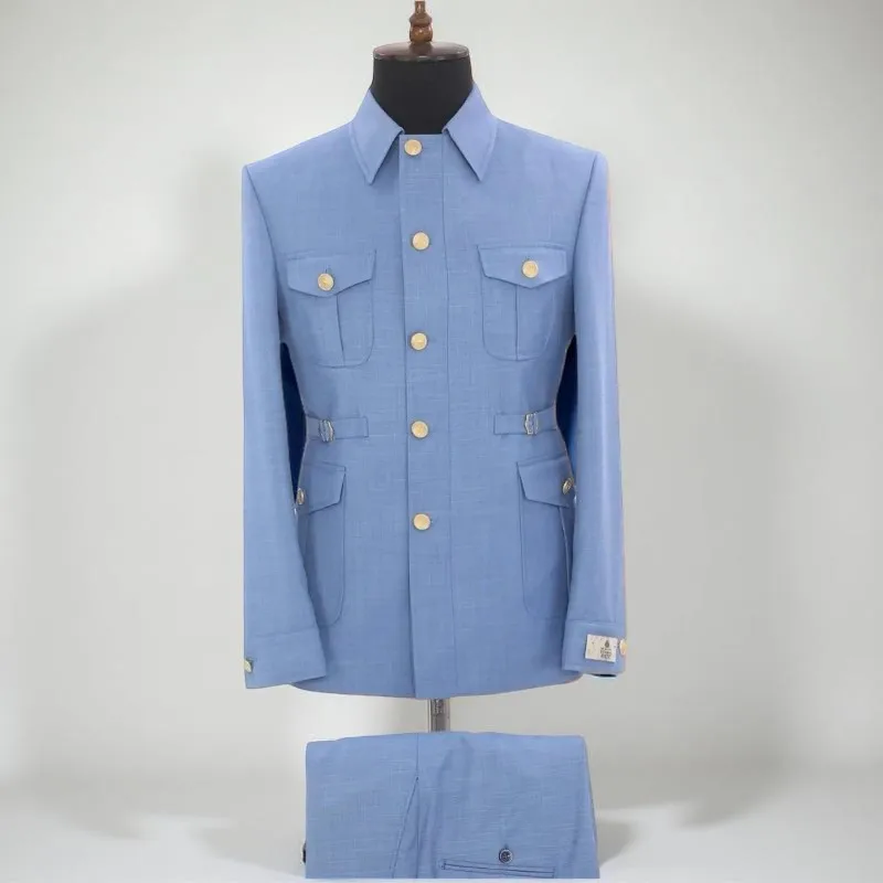 

Мужской костюм-смокинг в китайском стиле с воротником-стойкой, однобортный, для свадьбы, выпускного вечера, на заказ