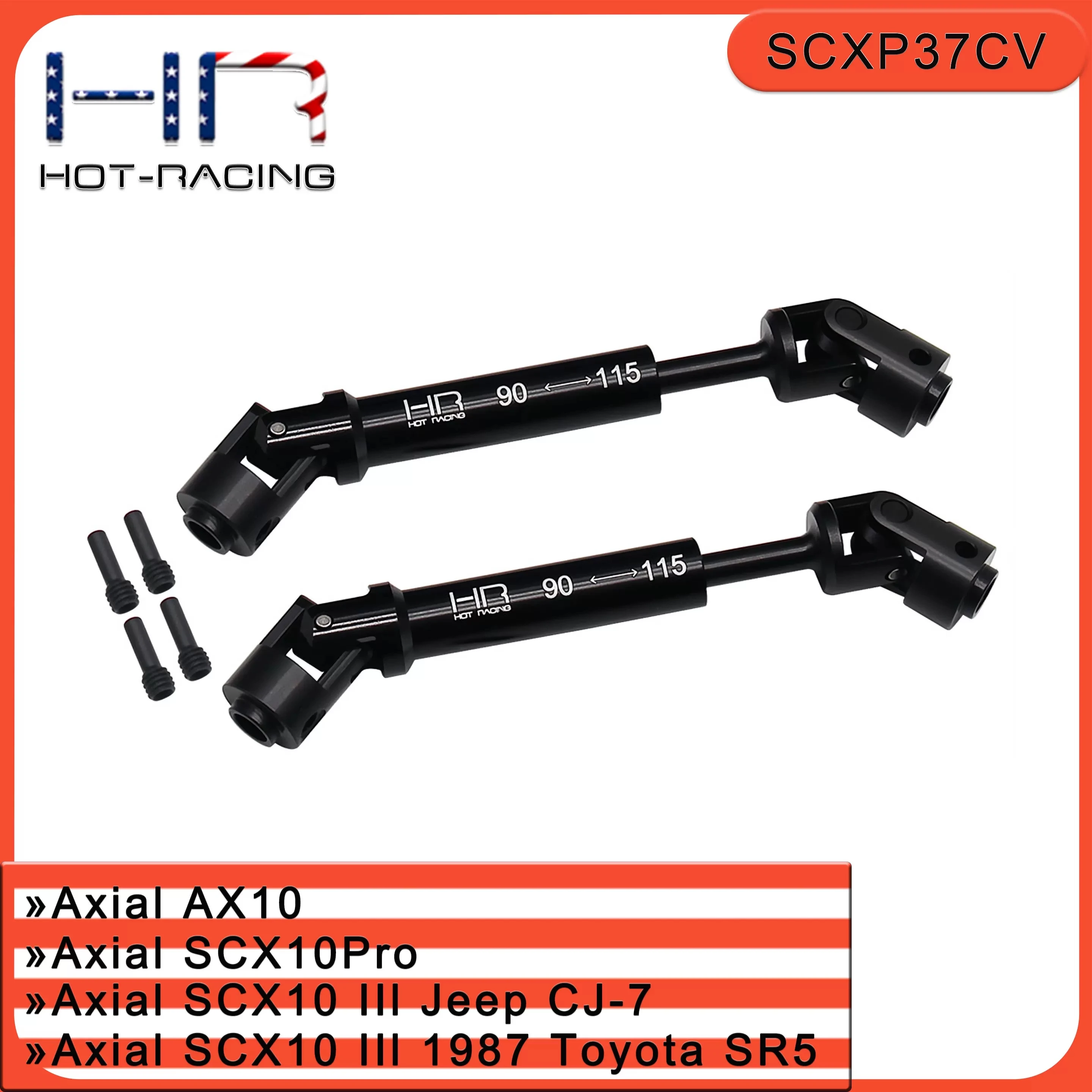 

HR Axial SCX10 III SR5 CJ-7 AX10 Telescopic Reinforced Steel Driveshaft