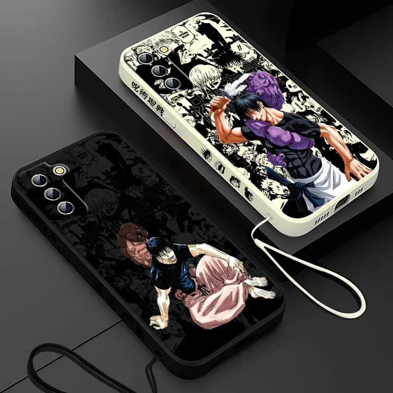 Anime Jujutsu Kaisen Toji For Samsung Galaxy S26 S25 S24 S23 S22 S21 S20 Ultra FE Plus Liquid Left Rope Phone Case Cover