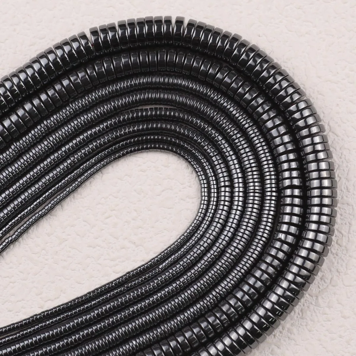 2~8mm Black Flat Round Coin Hematite Natural Stone Spacer Loose Beads For Jewelry Making Bracelets Necklace Diy Accessories 15\'\'