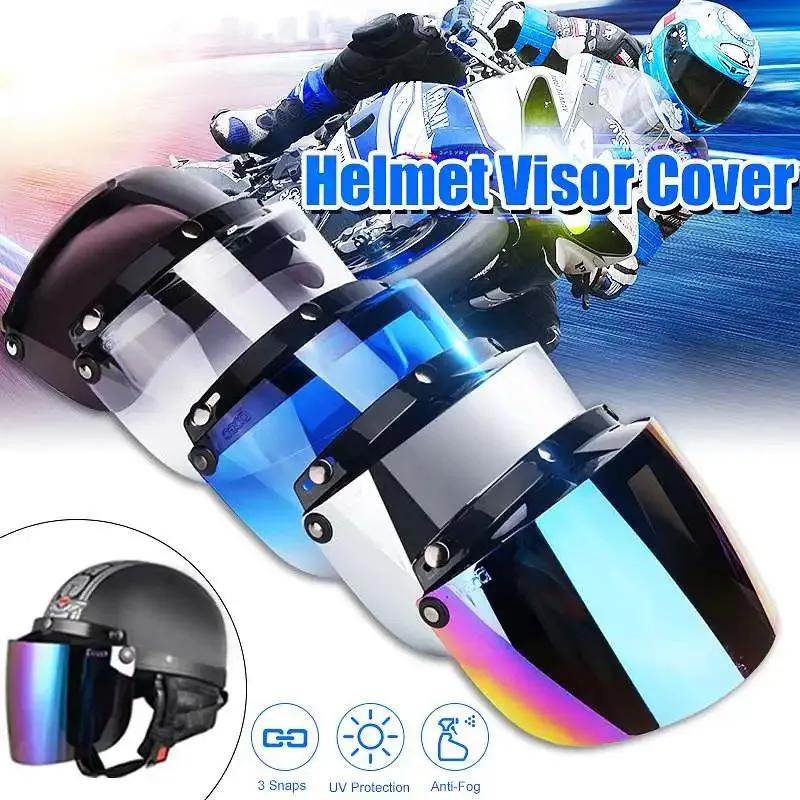 

Hot Selling Helmet Lenses with Three Button Universal Motorcycle Helmet Lenses Available in Multiple Colors