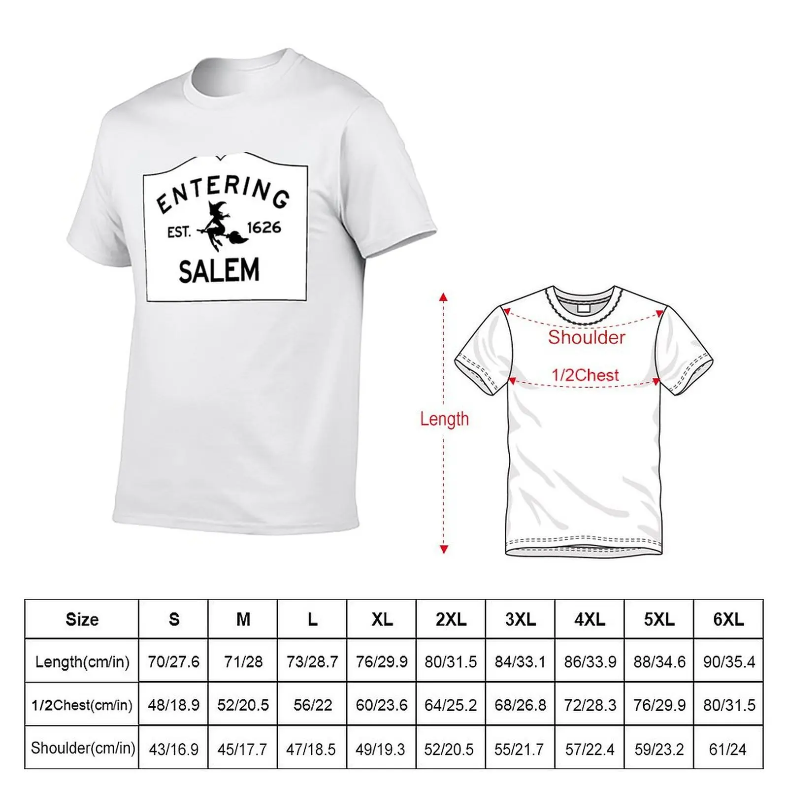 Entering Salem Massachusetts - Commonwealth of Massachusetts Sign - The City of Witches T-Shirt Plus Size Lightweight Tee Shirt