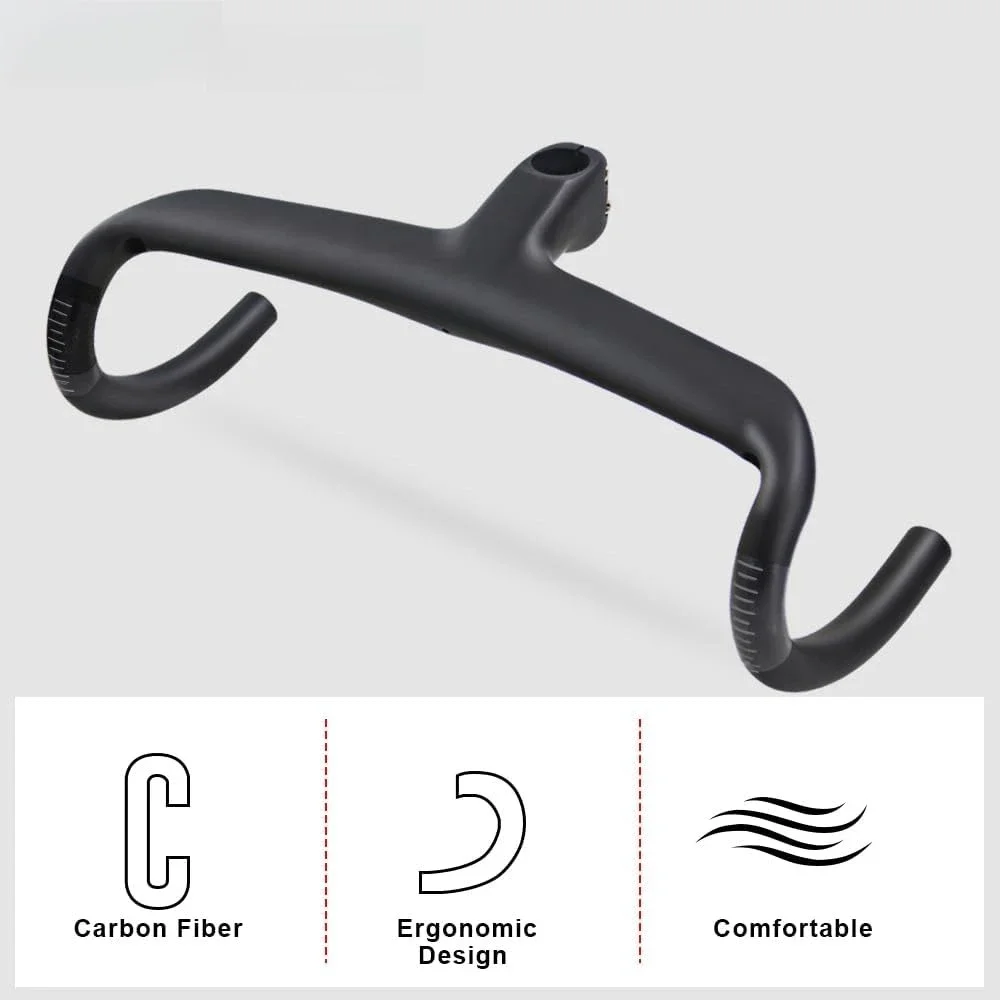 

Карбоновый интегрированный руль, руль шоссейного велосипеда, матовый карбоновый руль, руль 1-1/8 дюйма с откидными рулями