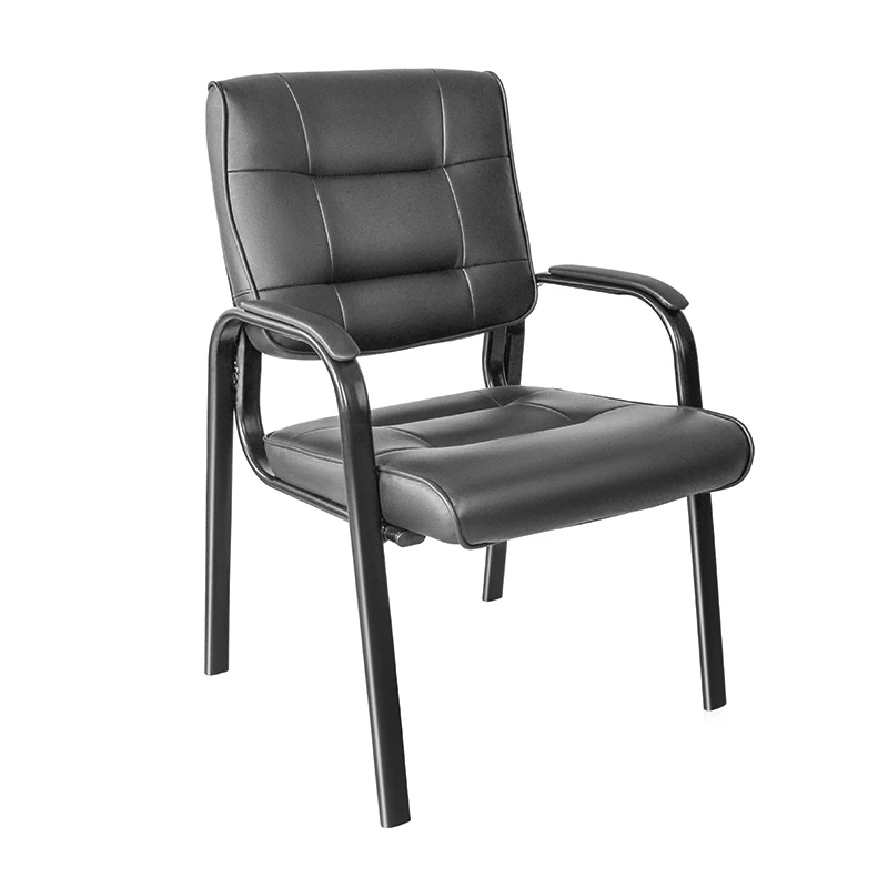 High Quality Leather Soft Cushion Waiting Room Reception Visitor Office Conference Event Chair With Padded Arm for Conference