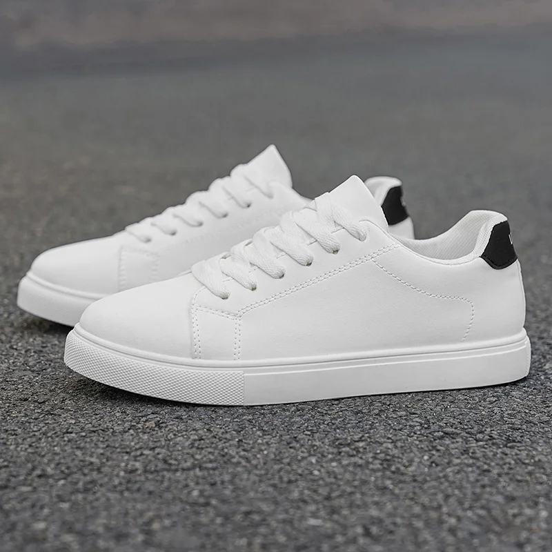 

Men's Low-top Leather Casual Sneakers - Comfortable Non-slip Skate Shoes for Daily Wear