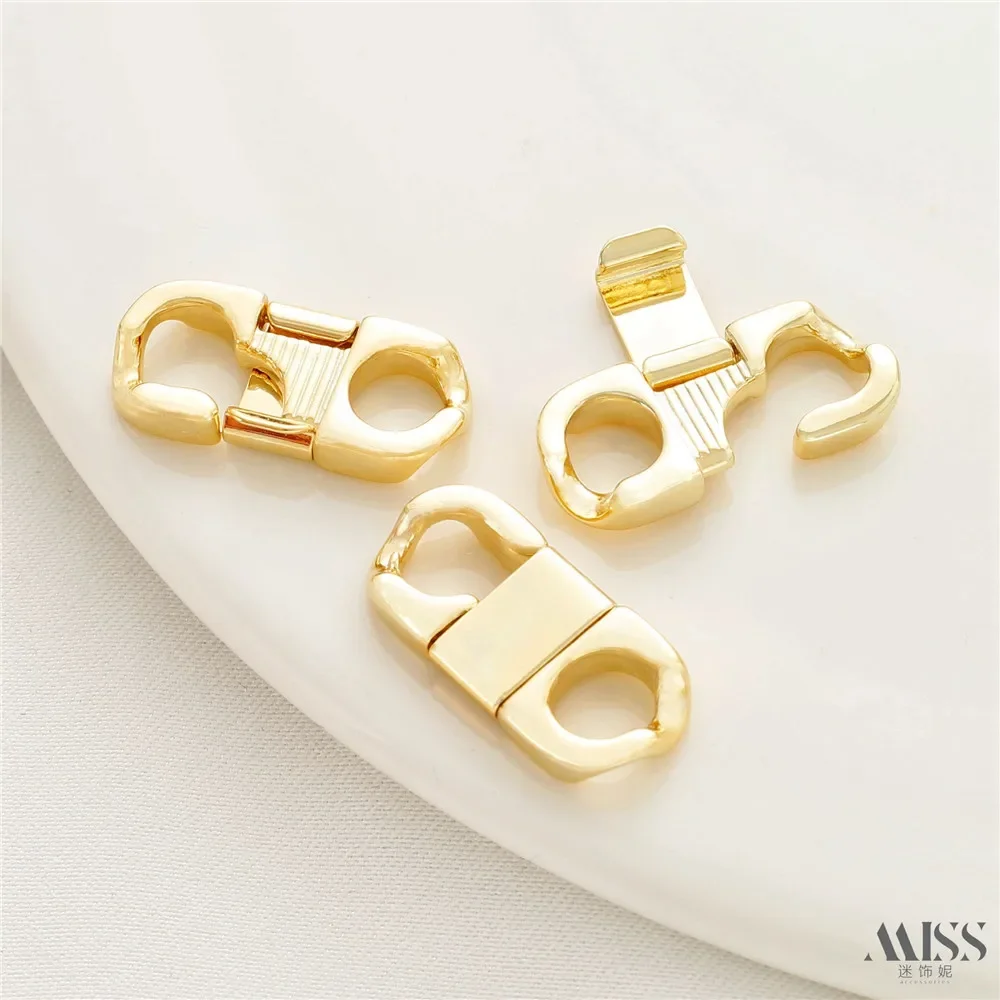 

14K Gold-plated Anti Drop Flip Cover Connection Buckle, End Buckle, DIY Bracelet, Necklace Joint, Chain Buckle Accessory
