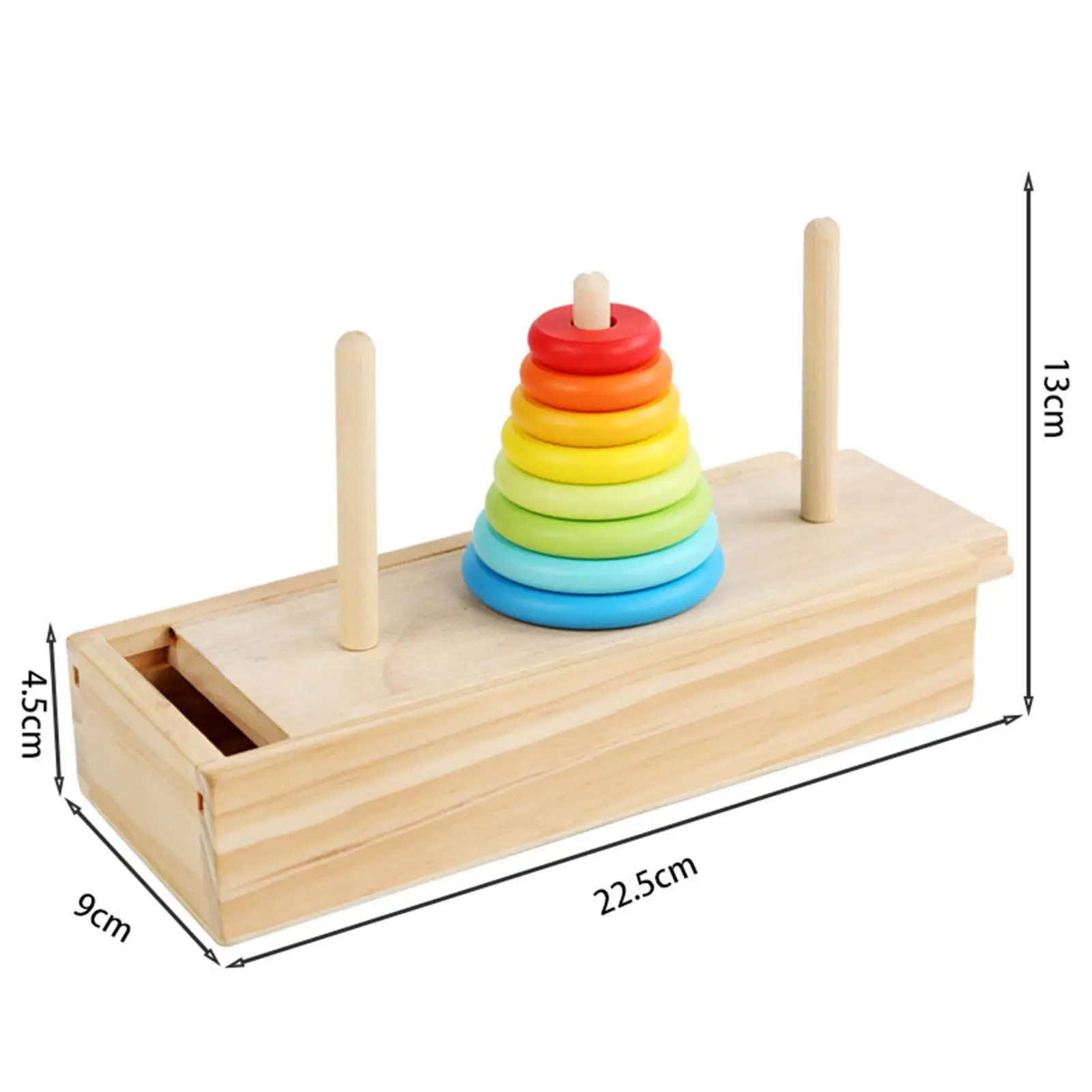 Houten Stapelen Sorteren Speelgoed Stevige Kleur Cognitie Regenboog Kleur Draagbare Opruiming Speelgoed Voor Jongen Meisjes Kinderen