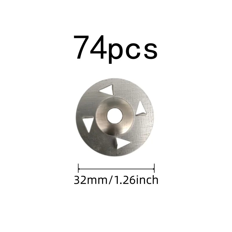 74 pcs 32mm Floor Tile Fixing Washers, Flat Stable Base and Four Claw Anti-Slip Design, ideal for Home Decoration