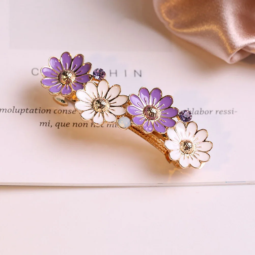 

2Pcs Flower Hair Clips for Women Spring Hairpins Bride Hair Accessories Wedding Party Gift Spring Hairpin Metal Hairpin