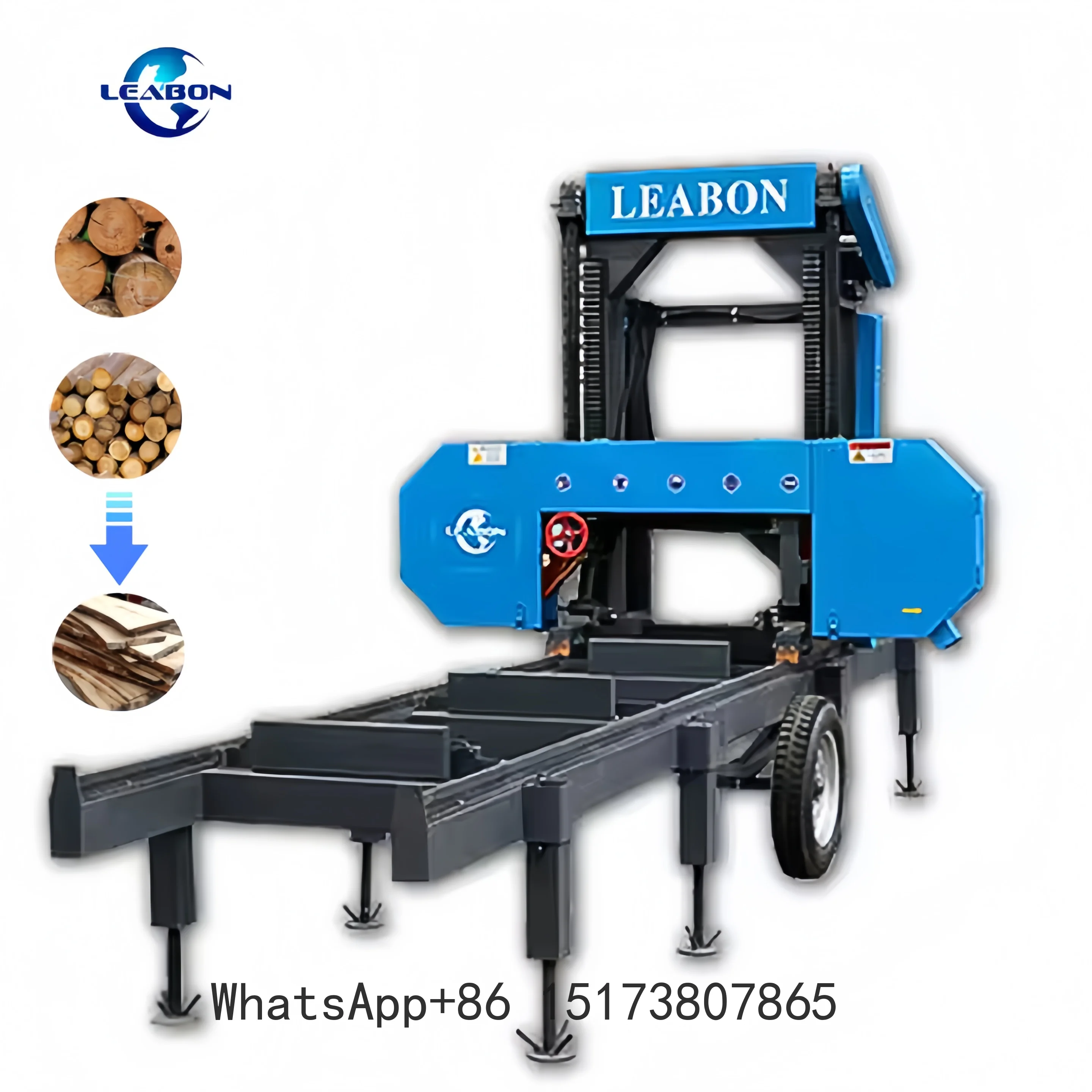 Wood Log Band Saw Machine Mobile Horizontal Band Sawmill for Cutting Logs