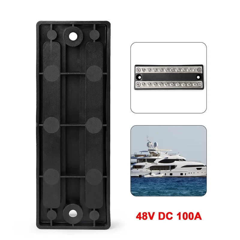 Blocco di distribuzione dell'alimentazione della batteria 100A per camion per barche camper 5 circuiti sbarre collettrici Powerterminal Block barra collettrice positiva negativa