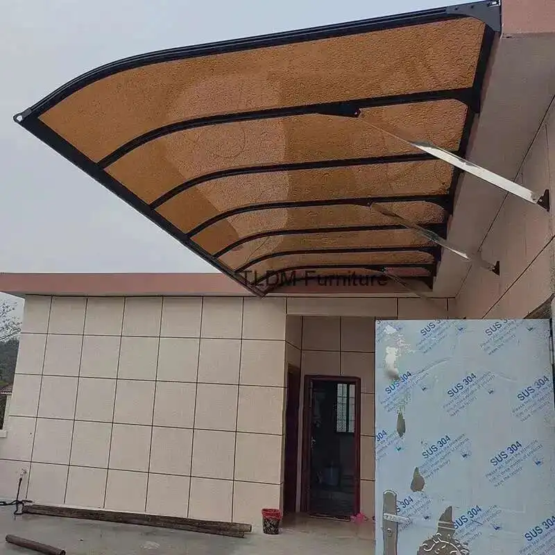 Nordic Home Window Courtyard Eaves Large Sink Aluminum Alloy Gazebos Rainproof Pergola Transparent Plate Awning Garden Pavilion