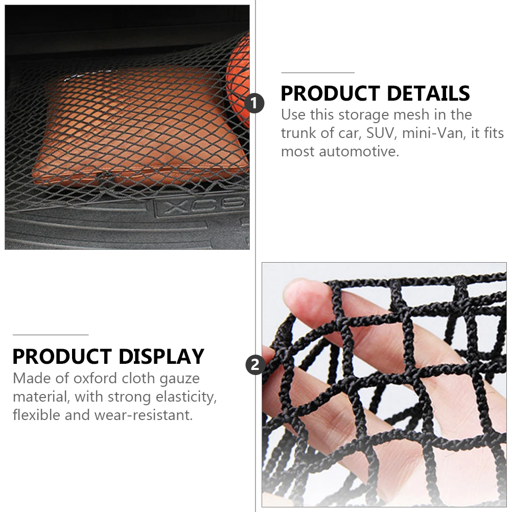 

1Pcs Car Cargo Organizer Net Stretch Oxford Cloth Elastic Trunk Storage Mesh Hold Luggage Secure for Rear Car Suv Truck