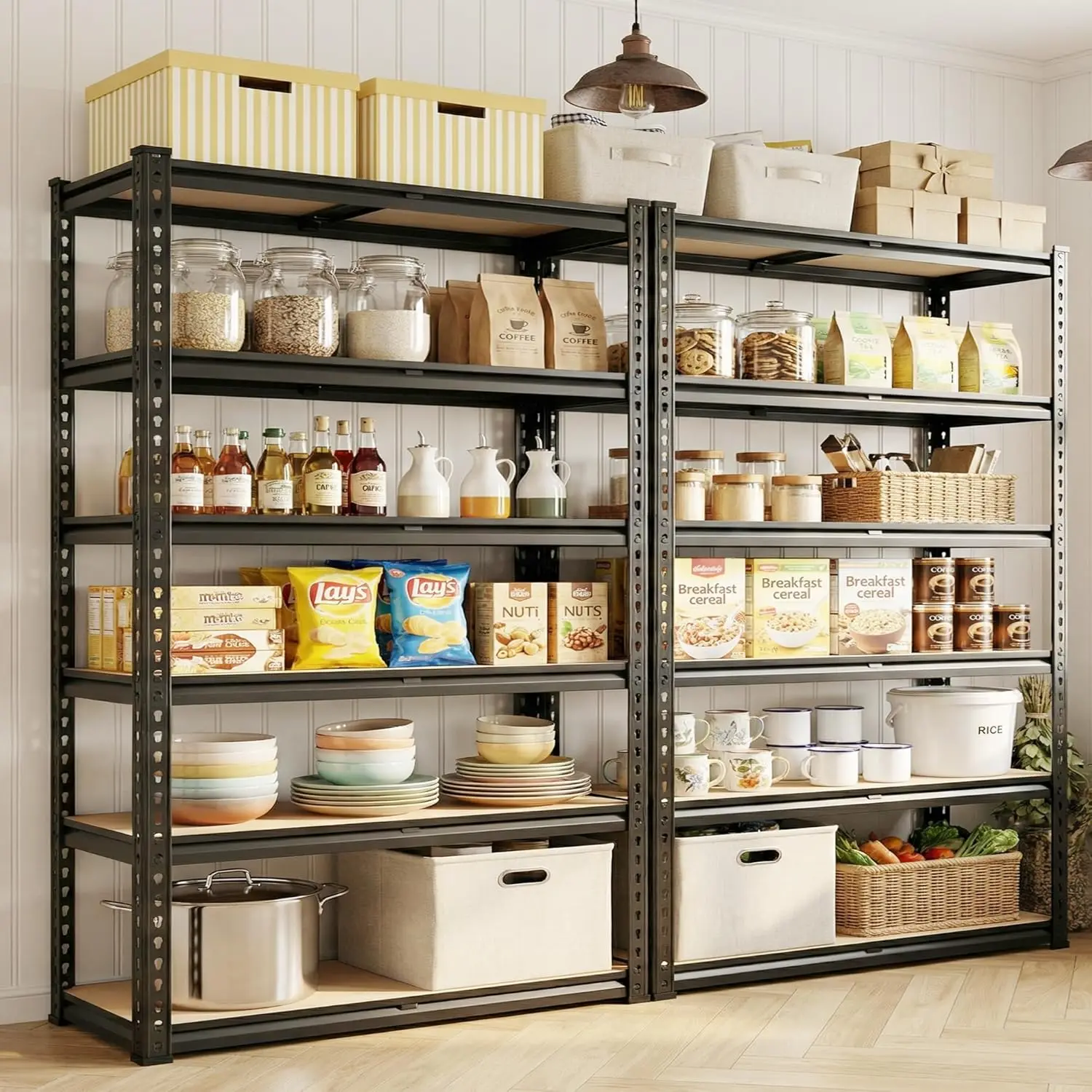 

5 Tier Storage Shelves 2100LBS Garage Shelving, Adjustable Shelving Units, Metal Utility Shelf for Kitchen Pantry, Customized