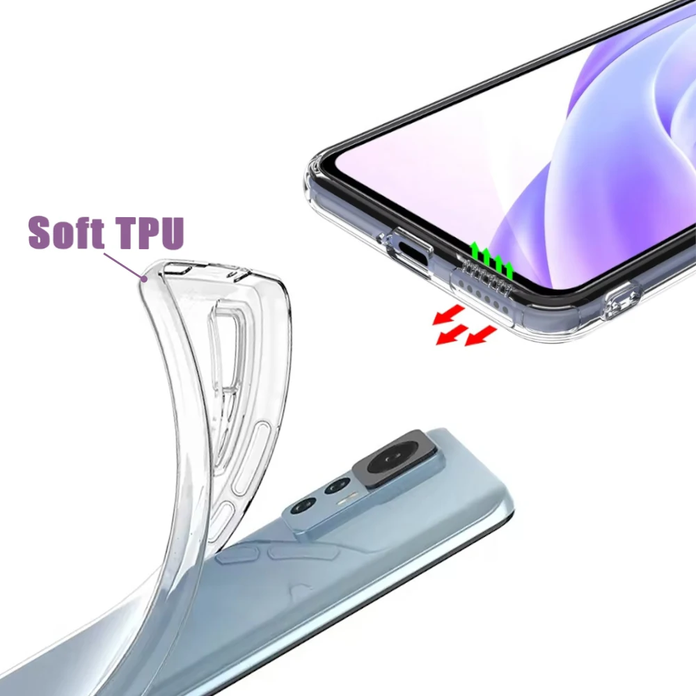 Ultradünne, klare Silikon-Softhülle für Xiaomi Mi 11 Lite Pro 12 13 14 Ultra 12S 11T 11 Lite 10T 9 9se 10 Transparente Hülle – Detail 1