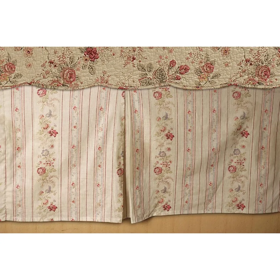 

Antique Rose Bed Skirt Full Size for Bedroom Decor MultiColor Design with Elegant Vintage Style Perfect for Modern and Traditio