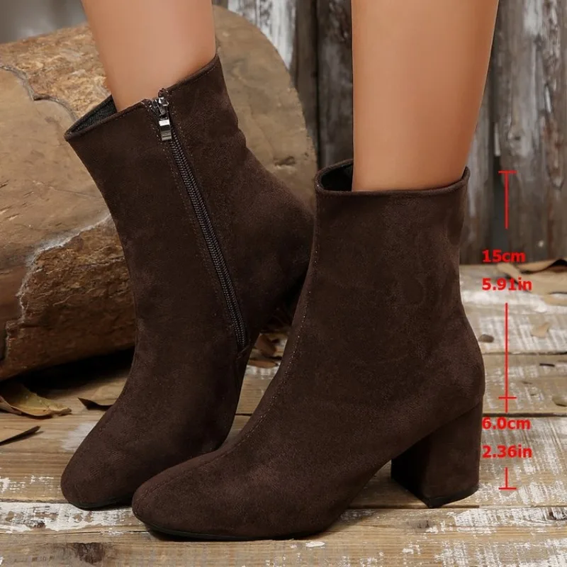 

Autumn Fashion High Quality Pointed Toe Vintage Ankle Boots Sexy Thin Low Heel Women Warm Knight Slip On Party Shoes Plus Siz 41