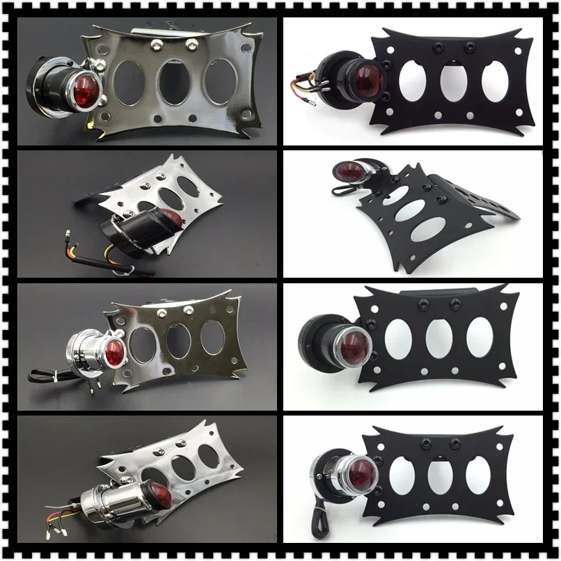 

Motorcycle Parts Chrome License Bracket Lid Tail Light for Harley Touring Bobber Chopper