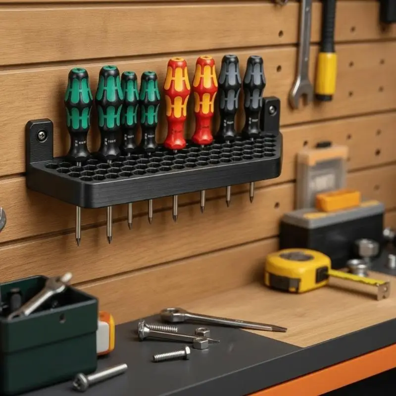 Wall Mount Screwdriver Storage Organizer Large Capacity Scratch Resistant Easy Mount for Garage Workbench Auto Repair Shop