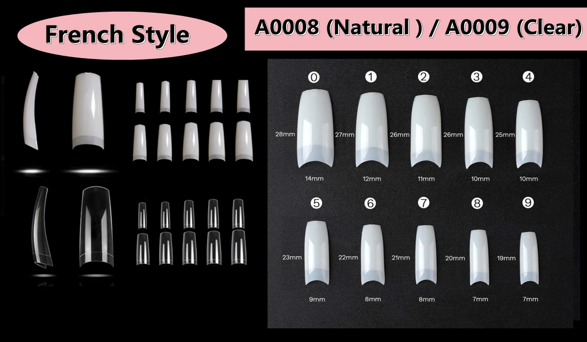 Makartt Künstliche Nagelspitzen 500 Stück Mandelform Vollabdeckung Gel-Spitzen Falsche Acrylnägel Stiletto Coffin Press-on Nägel Klar Natürlich – Detail 21