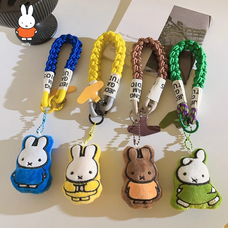 Милый желтый фон Miffy, белый кулон, брелок с мультяшной фигуркой, подвеска на рюкзак