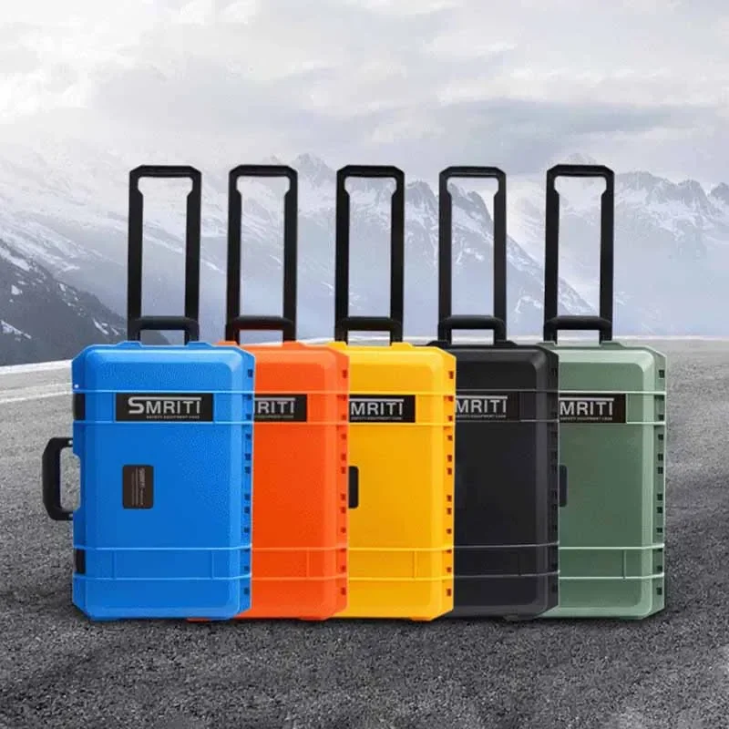 Multifunction Plastic Toolbox Portable Hardware Storage Tools Pull Rod Case Outdoor Waterproof Equipment Safety Protection Boxes