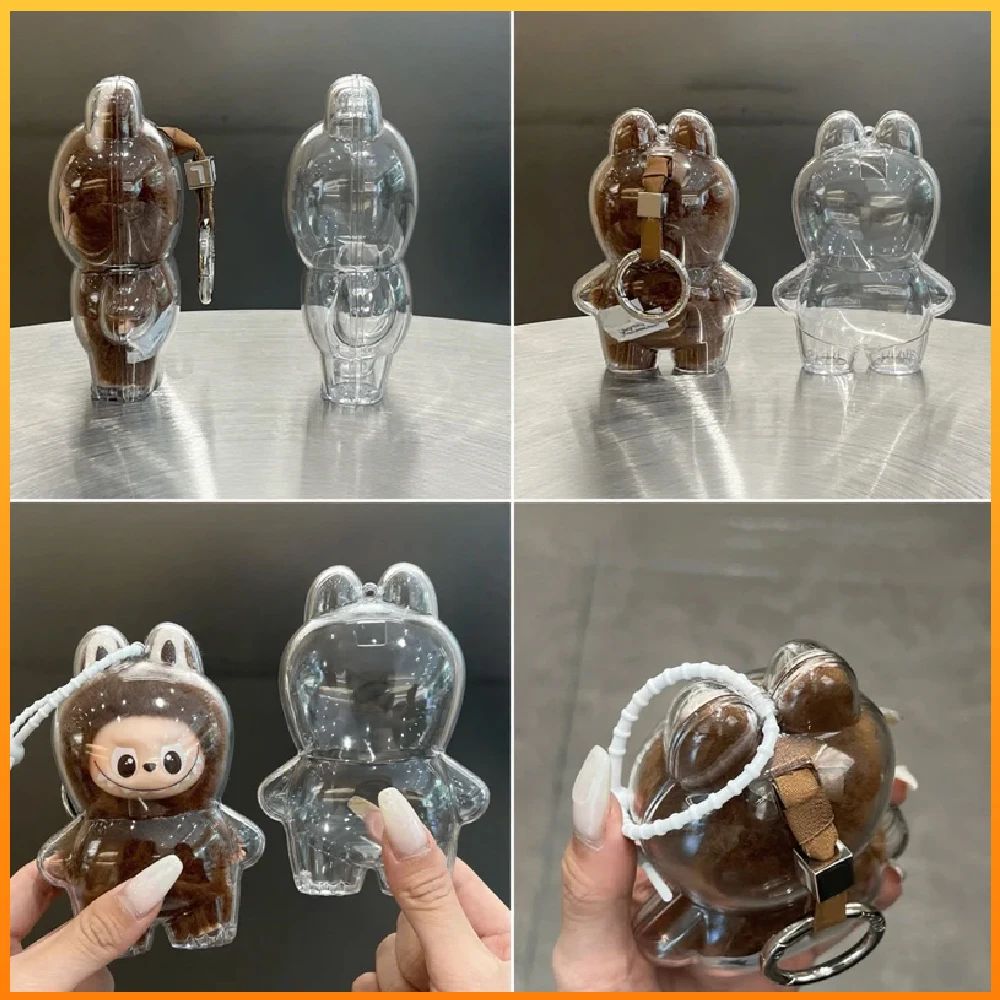 Transparante beschermhoes voor LABUBU 4-pins VOOR LOVE-serie Beschermhoes Opbergdoos Popaccessoires met siliconen touw