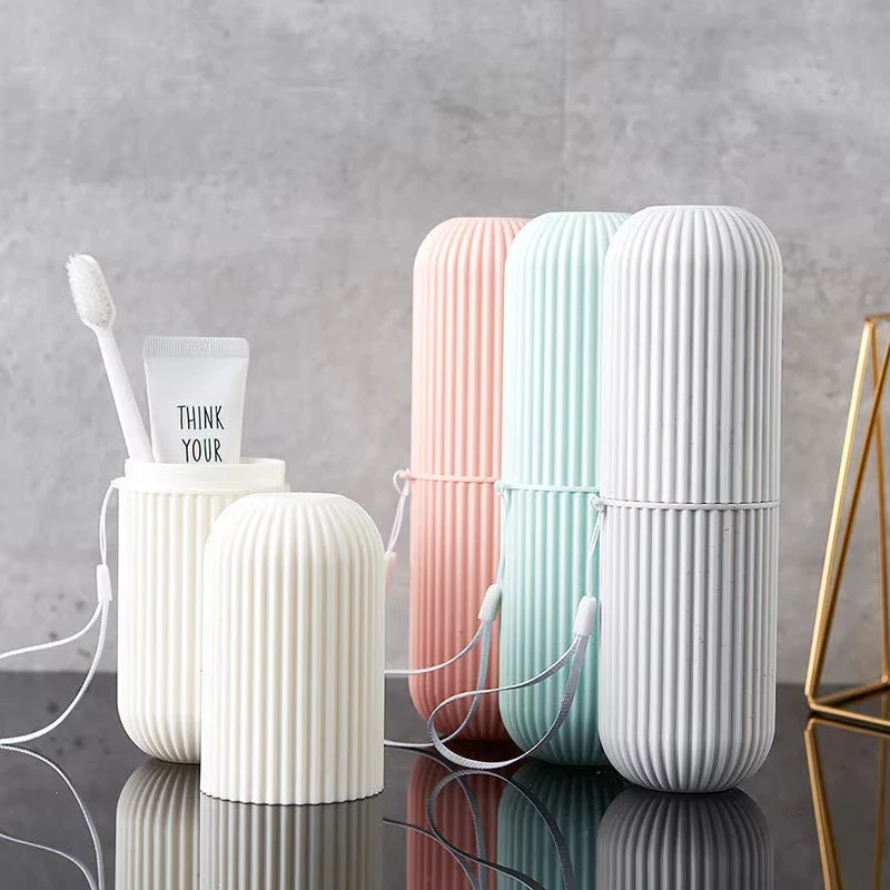 Portable Toothpaste Toothbrush Protect Holder Case Travel Toothbrush Box Bathroom Cup Case Organizer for Toiletries On-the-Go