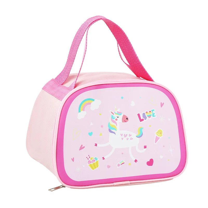 New Student Food Portable Thermal Insulation Lunch Box Children Cartoon Cute Pattern Shape Large Capacity Bento Thermal Bag