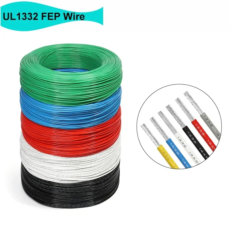 UL1332 PTFE Wire FEP Plastic Insulated 30/28/26/24/22/20/18/16/14/13/12/11/10AWG High Temperature Electric Cable for 3D Printer