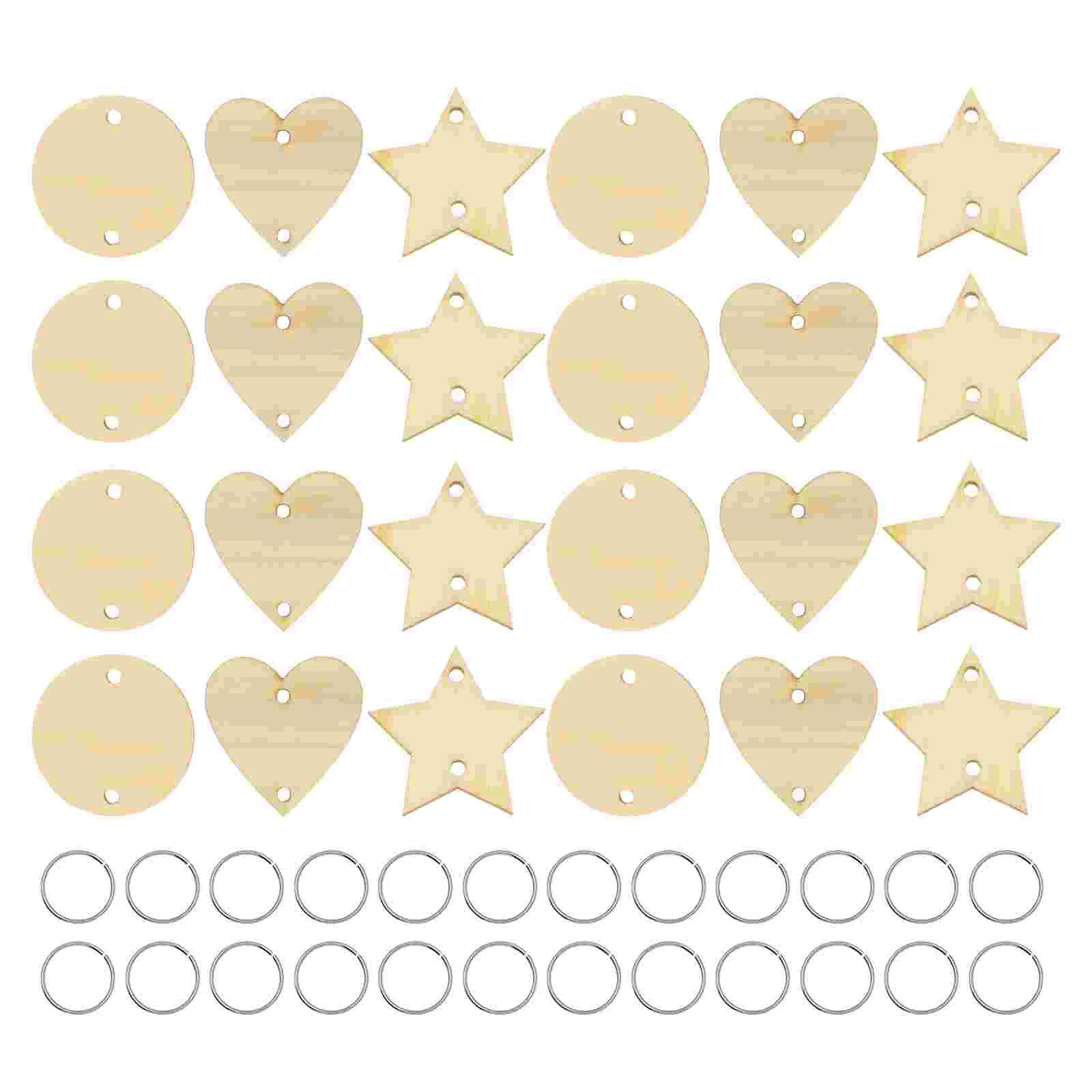 240 Pcs Natural Wood Craft Tags Decorative Wooden Slice Tags Sewing Accessories Star Circle Heart Shape Easy Clean Home