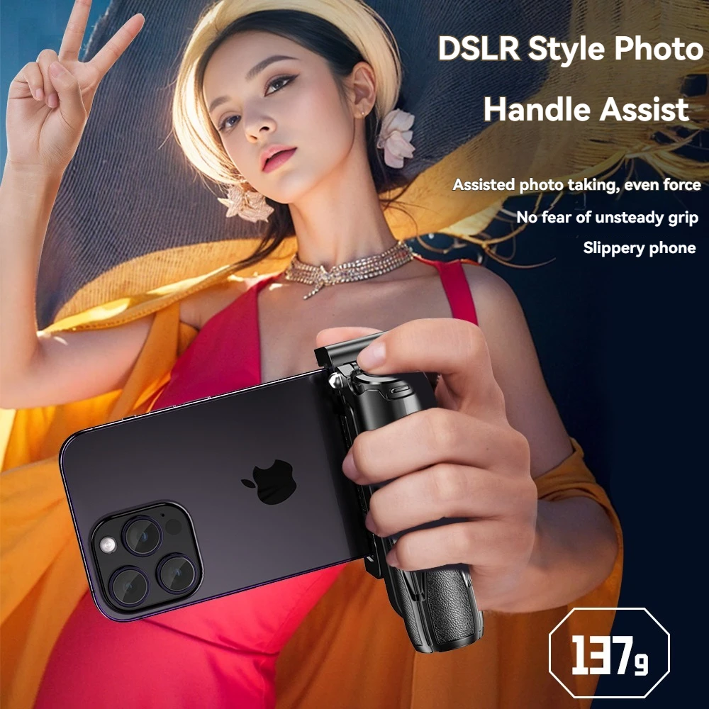 عصا سيلفي صغيرة محمولة باليد Gimbal الهواتف المحمولة قبضة 3 في 1 حامل هاتف ترايبود لمدونة الفيديو البث المباشر عصا الموقت الذاتي