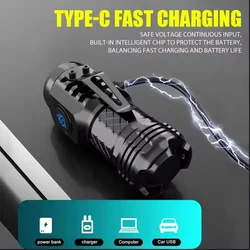 Rechargeable Zoom Fishing Lantern Super Bright MINI LED Flashlight USB Torch Powerful 3 Lighting Mode Outdoors Camping Lamp