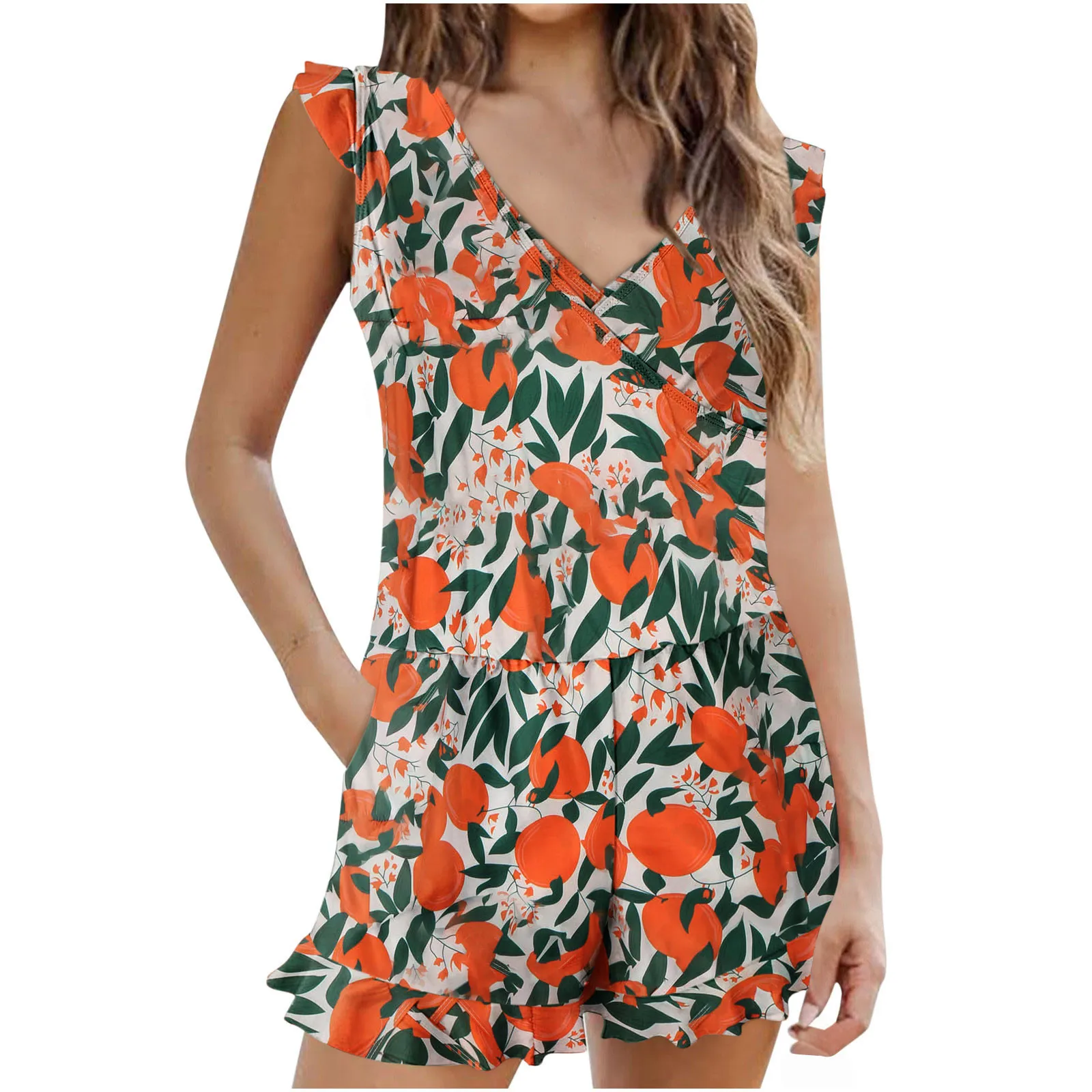 Nuovo costume da bagno da donna transfrontaliero termico con stampa primaverile breve costume da bagno intero con imbottitura sul petto fissa Svel costumi da bagno casual