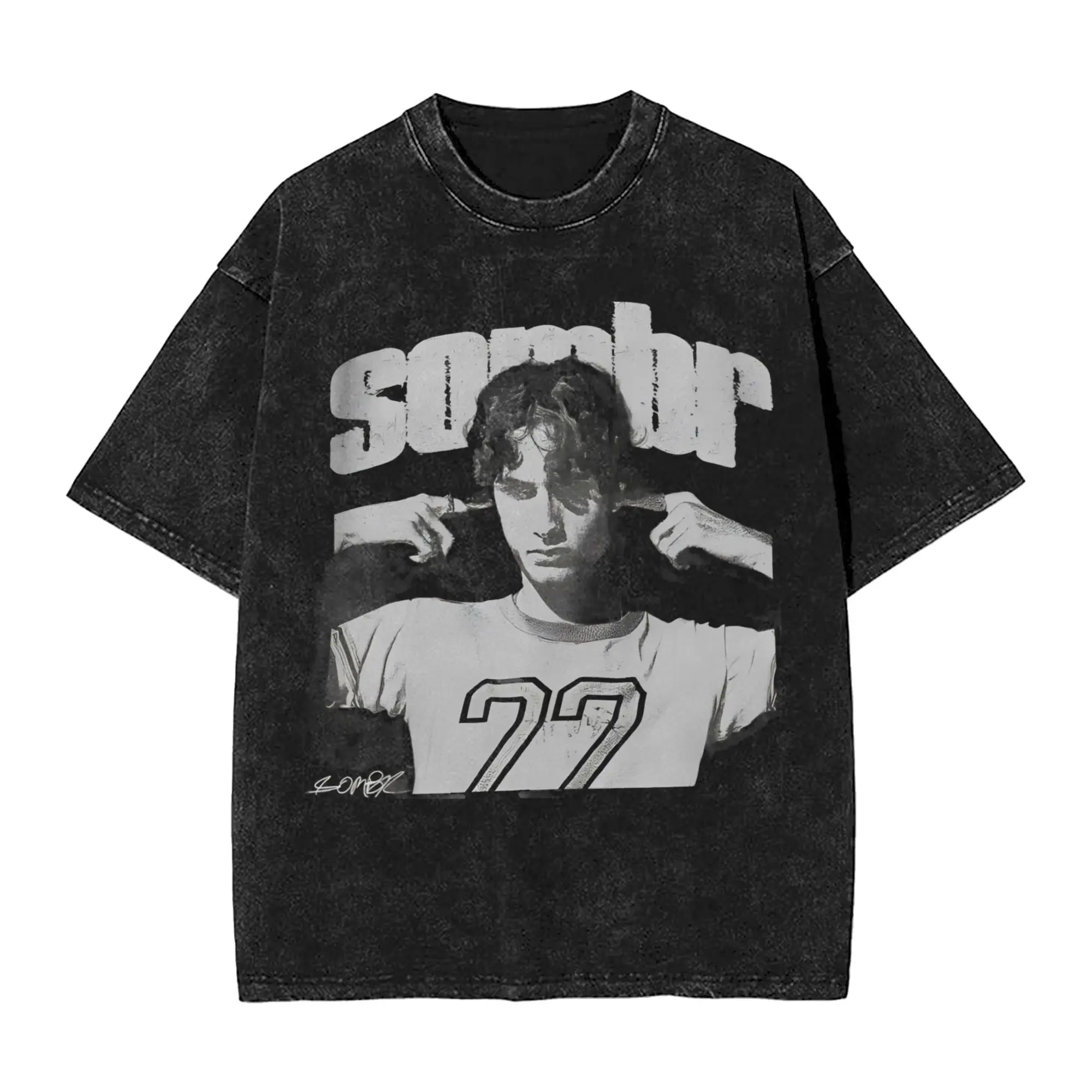 Harajuku Washed Shirts Sombr Youare The Reason World Tour 2026-2027 Apparel Vintage T Shirt Harajuku  Streetwear Short Sleeve