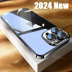 Luxury Plating Transparent Phone Case For iPhone 16 15 14 11 12 13 Pro Max 16 Plus Soft TPU Shockproof Bumper Cases Cover Funda