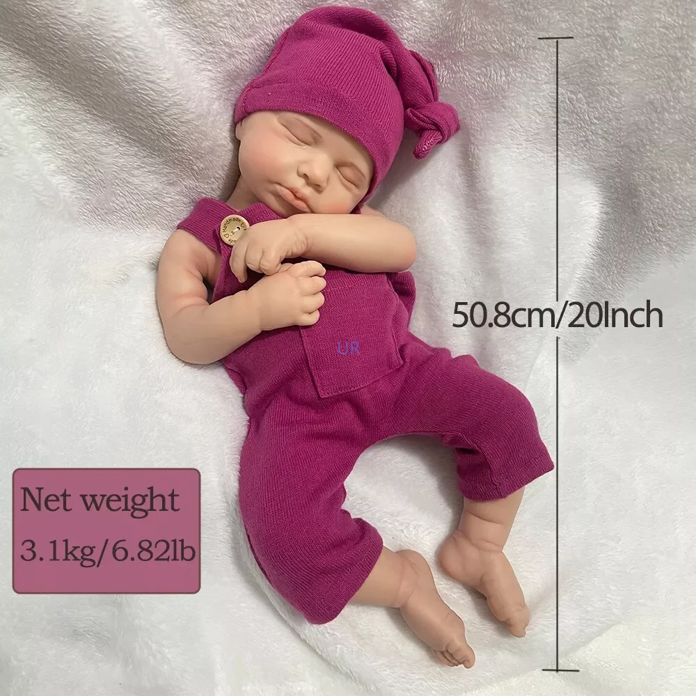 ตุ๊กตาทารกเกิดใหม่ทำจากซิลิโคนเนื้อนิ่ม20 "ของสะสมเหมือนจริงเด็กผู้หญิง loulou ของขวัญสำหรับปีใหม่วันฮาโลวีนวันคริสต์มาสวันขอบคุณพระเจ้า