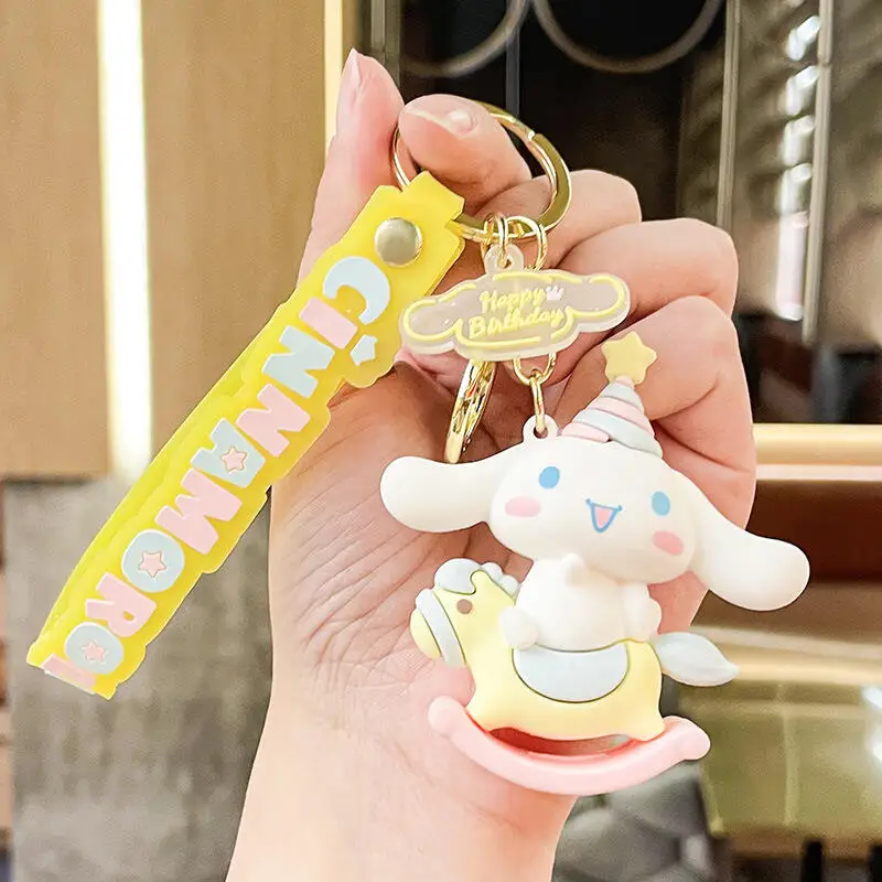 

Japanese Sanrio Cinnamoroll Cute Cartoon Couple Friend Keychain Bag and Car Interior Accessories Decoration Pendant Gift