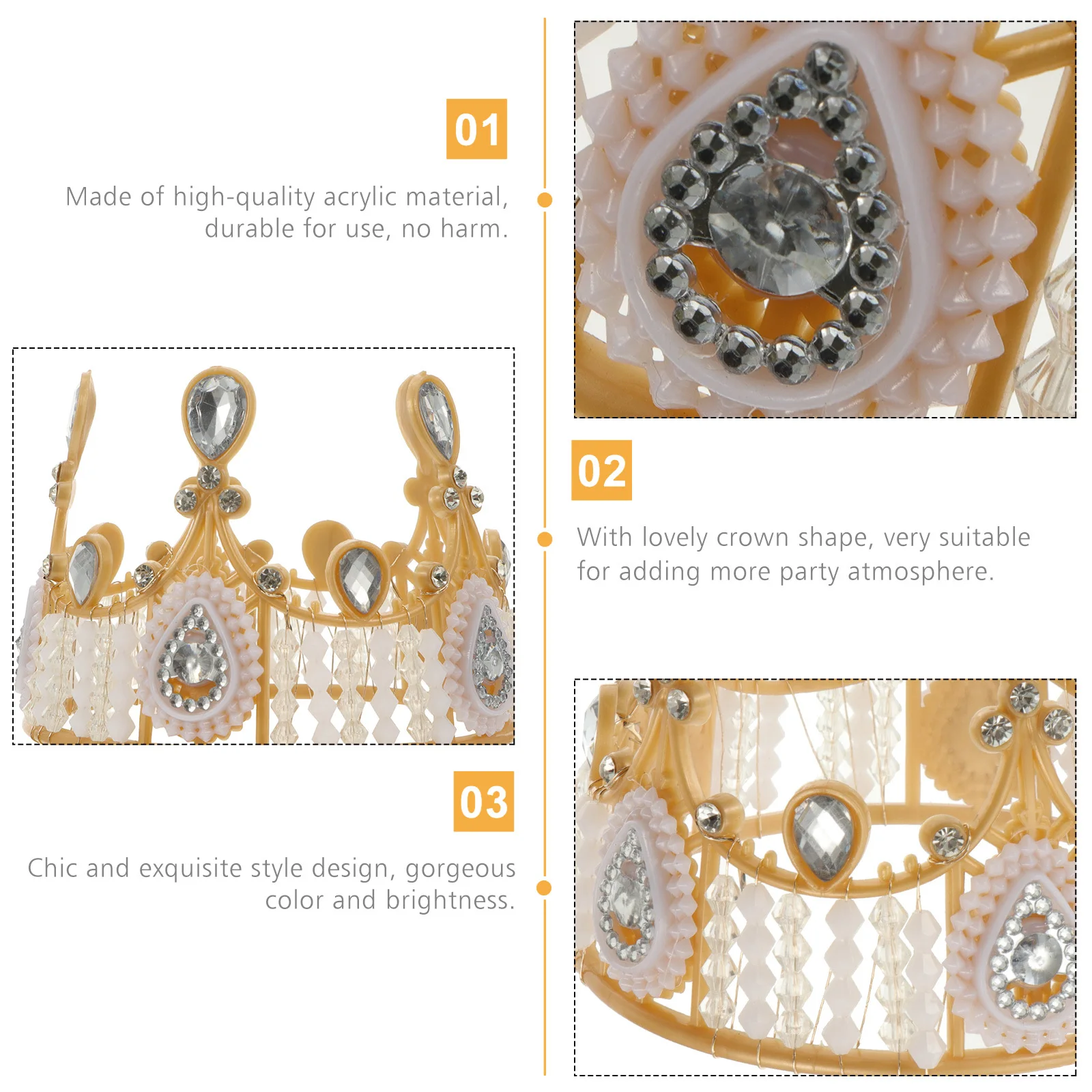 

2pcs Small Decoration Acrylic Cupcake Rhinestone Embellished Birthday Party Ornament Wedding Cake Topper Shower Cake